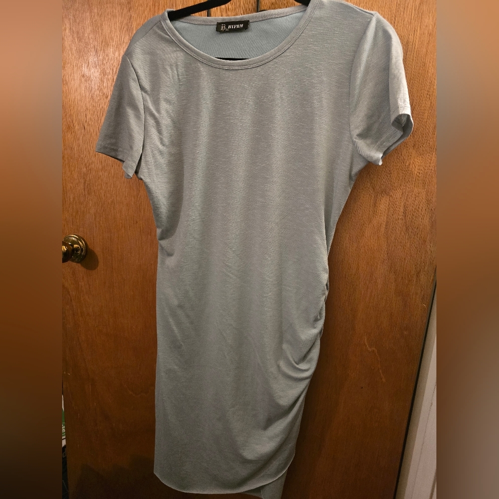 Sky Blue Body Hugging Tee Dress